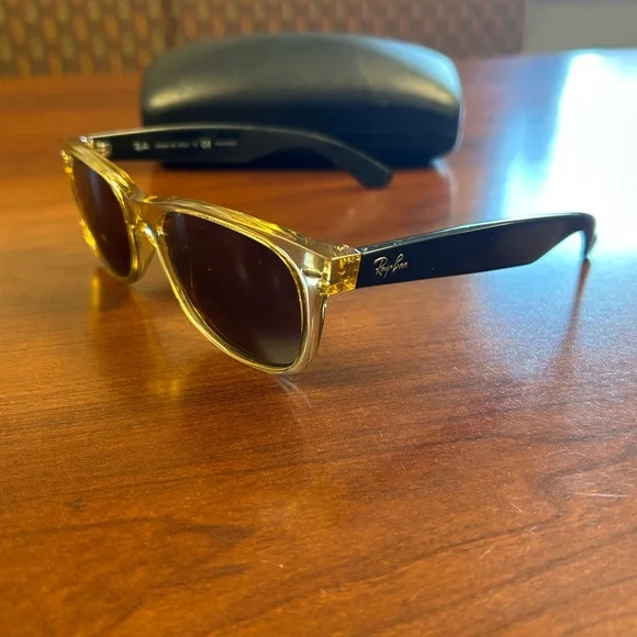 Ray-Ban Black and Gold Sunglasses - Picture 2 of 5